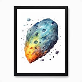 Asteroid Watercolour Celestial 1 Art Print