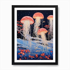 Turritopsis Dohrnii Importal Jellyfish Traditional Japanese Illustration 1 Art Print