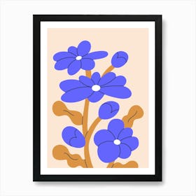 Blue Flowers 2 Art Print