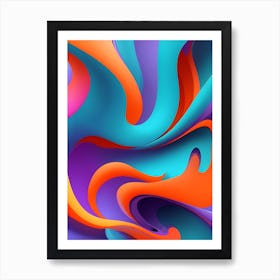 Abstract Colorful Waves Vertical Composition 30 Art Print