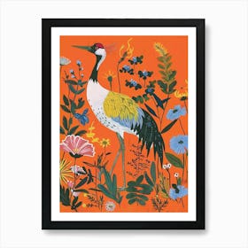 Spring Birds Crane 3 Art Print