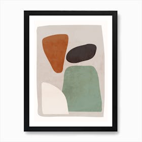 Abstract Muted Shapes Art Print