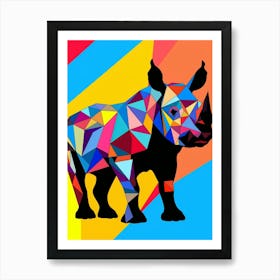 Rhinoceros Abstract Pop Art 4 Art Print