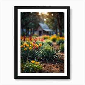 Colorful Flowers In The Garden Art Print