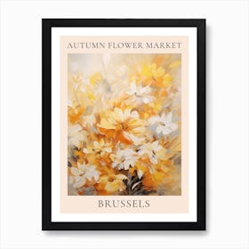 Autumn Flower Market Poster Brussels Art Print