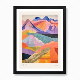 Ben Lui Scotland Colourful Mountain Illustration Poster Art Print