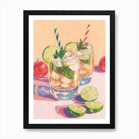 Christmas Mojito Cocktail 1 Art Print