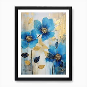 Blue Flowers 39 Art Print