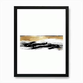 Gold And Black Abstract Painting 109 Art Print