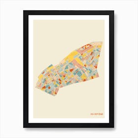 Paris France 17th Arrondissement Neighbourhood Map Art Print