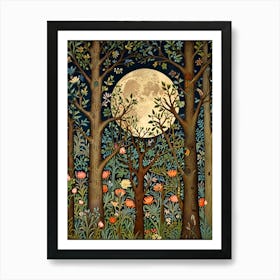 William Morris Full Moon In The Forest Art Print