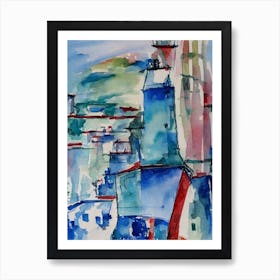 Port Of Bilbao Spain Abstract Block 1 harbour Art Print