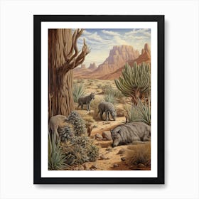 Wolf Pack Desert 1 Art Print