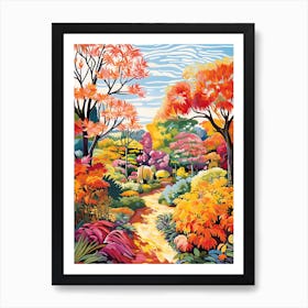 Royal Botanic Gardens, Sydney, Australia In Autumn Fall Illustration 0 Art Print