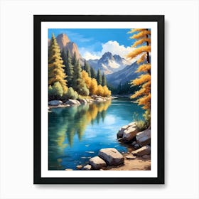 Autumn Mountain Lake Art Print