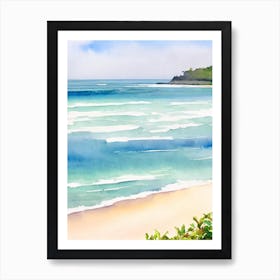 Radisson Beach 4, Bali, Indonesia Watercolour Art Print