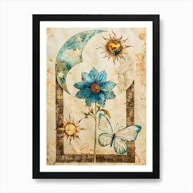 Butterfly And Flower Art Print