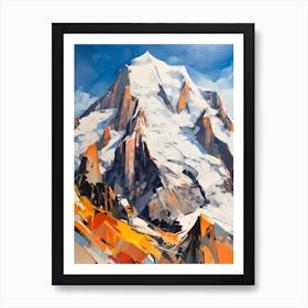 Mont Blanc France 1 Mountain Painting Art Print