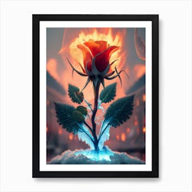 Beauty And The Beast Rose Art Print