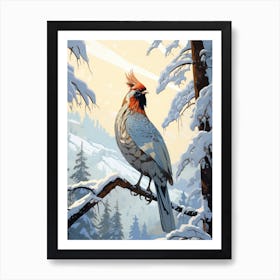 Winter Grouse 2 Illustration Art Print