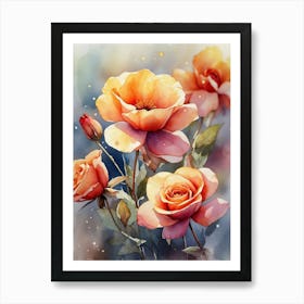 Watercolor Roses 12 Art Print