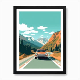 A Mini Cooper In The The Great Alpine Road Australia 2 Art Print