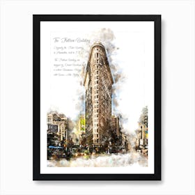 Flat Iron Building, Watercolor Art Print