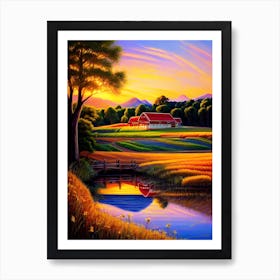 Sunset By The Lake 28 Art Print