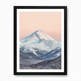 Mount Katahdin Usa Color Line Drawing (1) Art Print