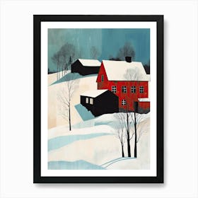 Red Barn, Sweden Art Print