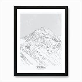 Toubkal Morocco Color Line Drawing 1 Poster Art Print