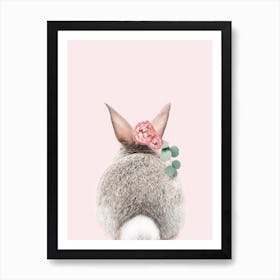 Flower Crown Bunny Tail Pink Art Print