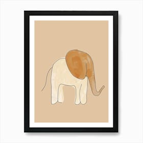 Elephant - Boho, Line Art 12 Art Print