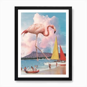Flamingo Playground Art Print