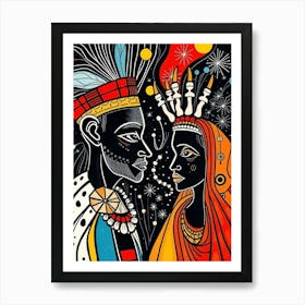 Royal Nubian Couple Art Print