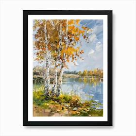 Birch Trees By The Lake 9 Art Print