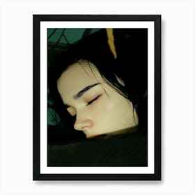 Girl With Black Hair 3 Art Print