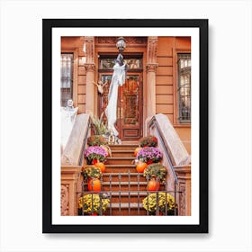 Pumpkins And Skulls, Halloween In New York Art Print