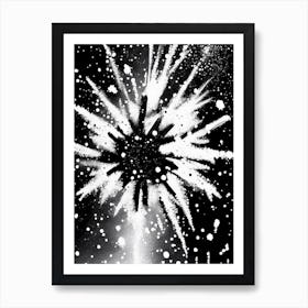 Bullet, Snowflakes, Black & White 1 Art Print