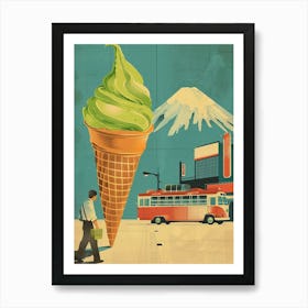 Matcha Ice Cream Japan Travel Art Print