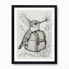 Hummingbird With Backpack 4 Art Print