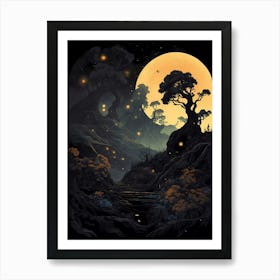 Night In The Forest 2 Art Print