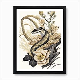 Eastern Diamondback Rattlesnake Gold And Black Art Print