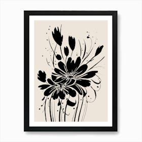 Flower Ink Abstract Art Print