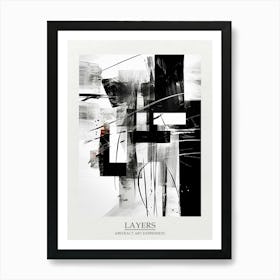 Layers Abstract Black And White 5 Poster Art Print