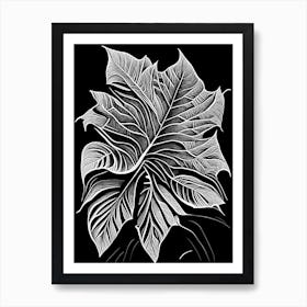 Achiote Leaf Linocut 2 Art Print