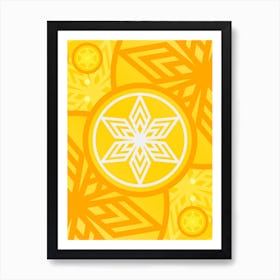 Geometric Abstract Glyph in Happy Yellow and Orange n.0073 Art Print