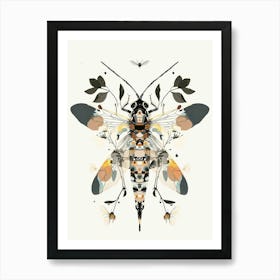 Colourful Insect Illustration Hornet 3 Art Print