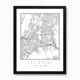 The Bronx New York Street Map Art Print