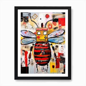 Urban Flight: Bee Robot's Neo-Expressionist Tale Art Print